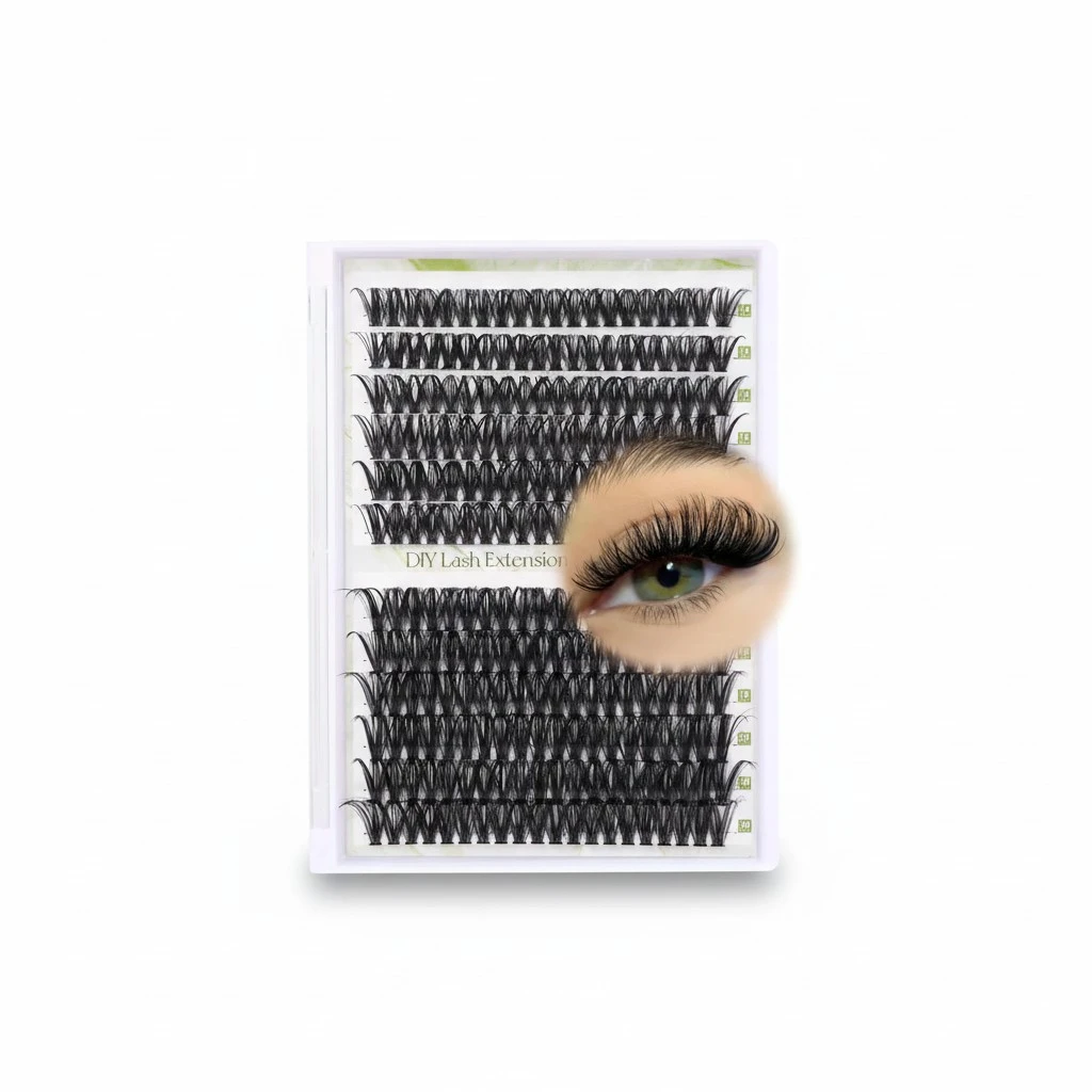 ALICE Lash Clusters DIY Lash Extensions 240PCS 14-20MM Individual Lashes Cluster Lashes Natural 40D D Curl Eyelash Extensions Faux Mink Individual Eyelashes