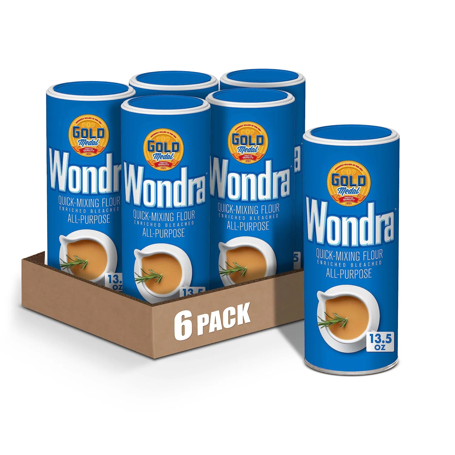 Gold Medal Wondra Quick Mixing All Purpose Flour, 13.5 oz. (Pack of 6)
