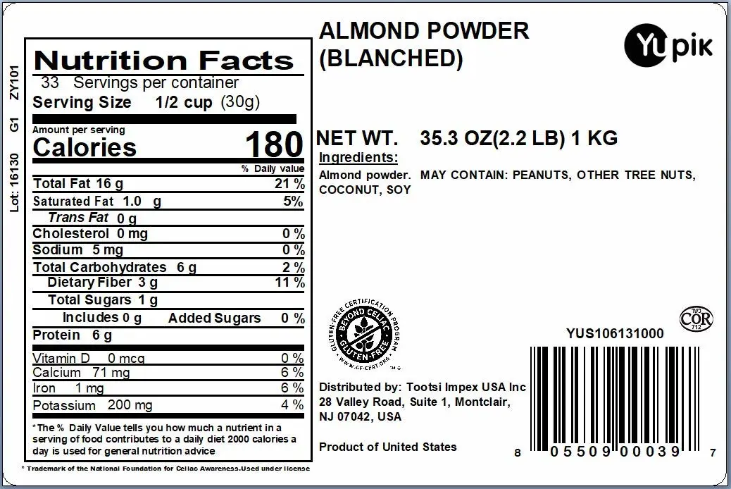 Yupik Ground Blanched Almond Flour / Meal 35.2 Ounce