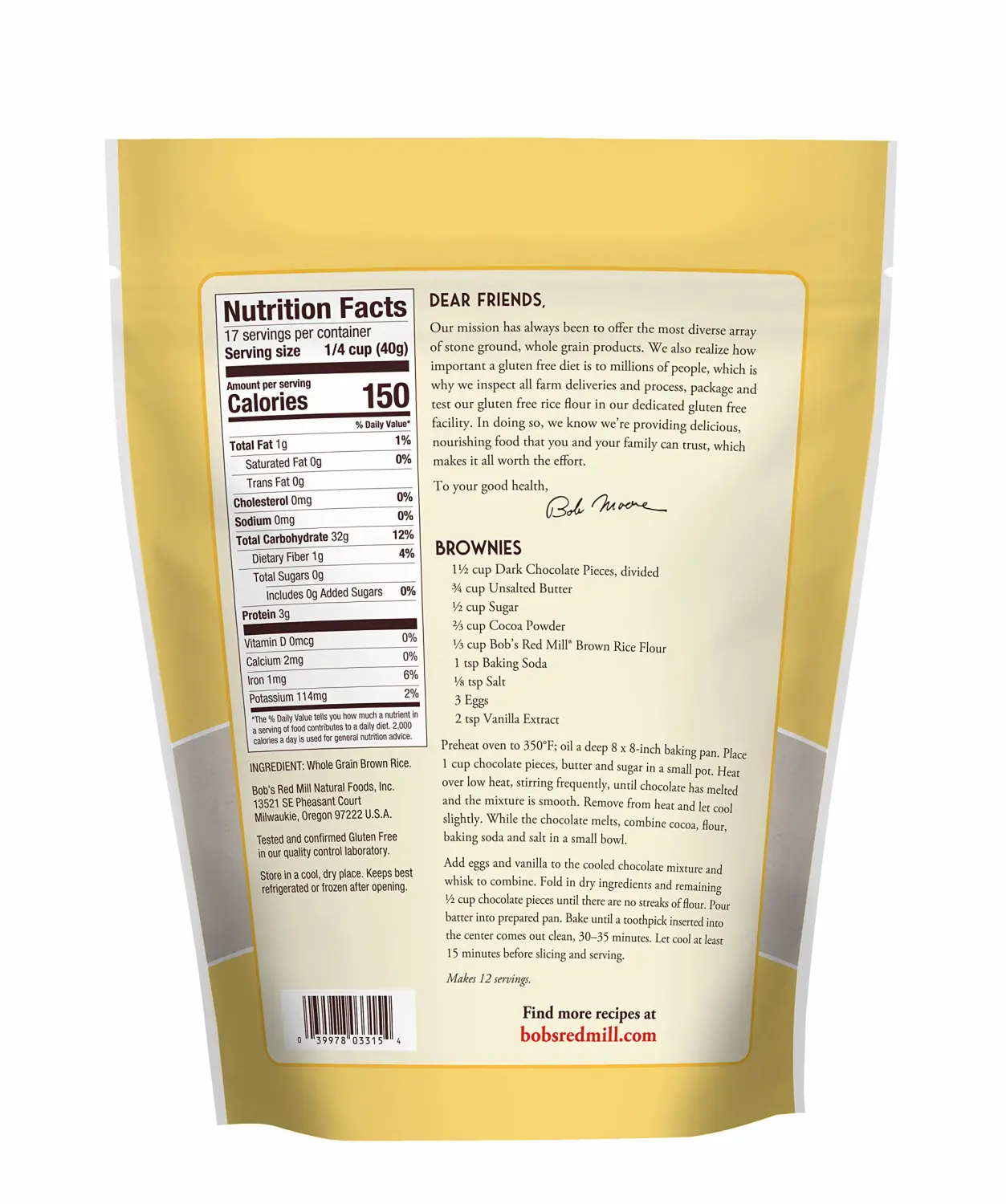 Bob's Red Mill Gluten Free Brown Rice Flour, 24 Oz
