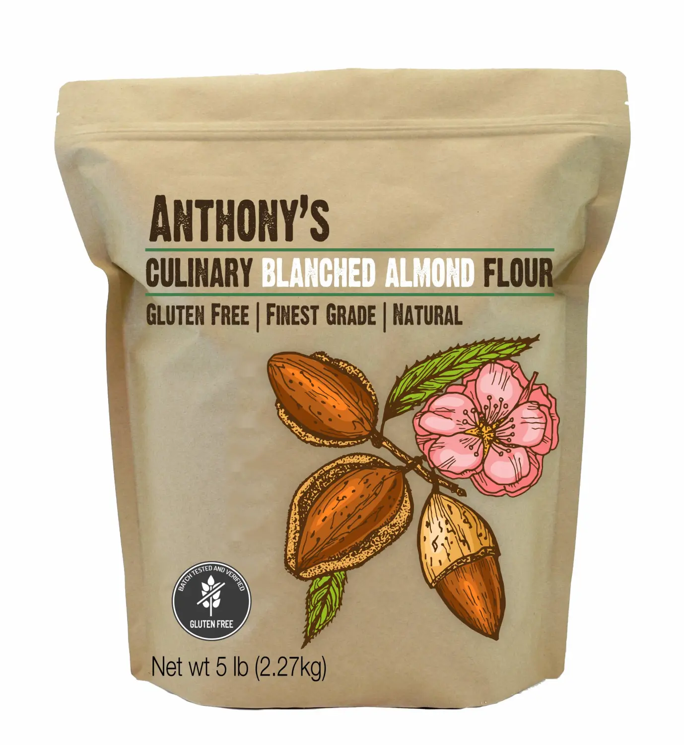 Anthony's Blanched Almond Flour, Culinary Grade, 5 lb, Extra-Finely Ground, Gluten Free, Non GMO, Keto Friendly