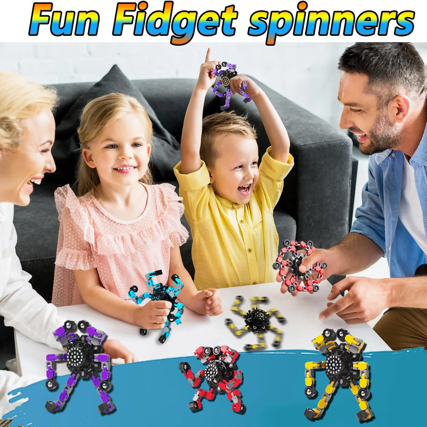6pcs Easter Basket Stuffers Deformable Fidget Spinner Children's Advanced Fidget Toys for Stress Relief Ideal Fidget Spinners for Sensory Toys for Boys and Girls with Autism，Children's fillers