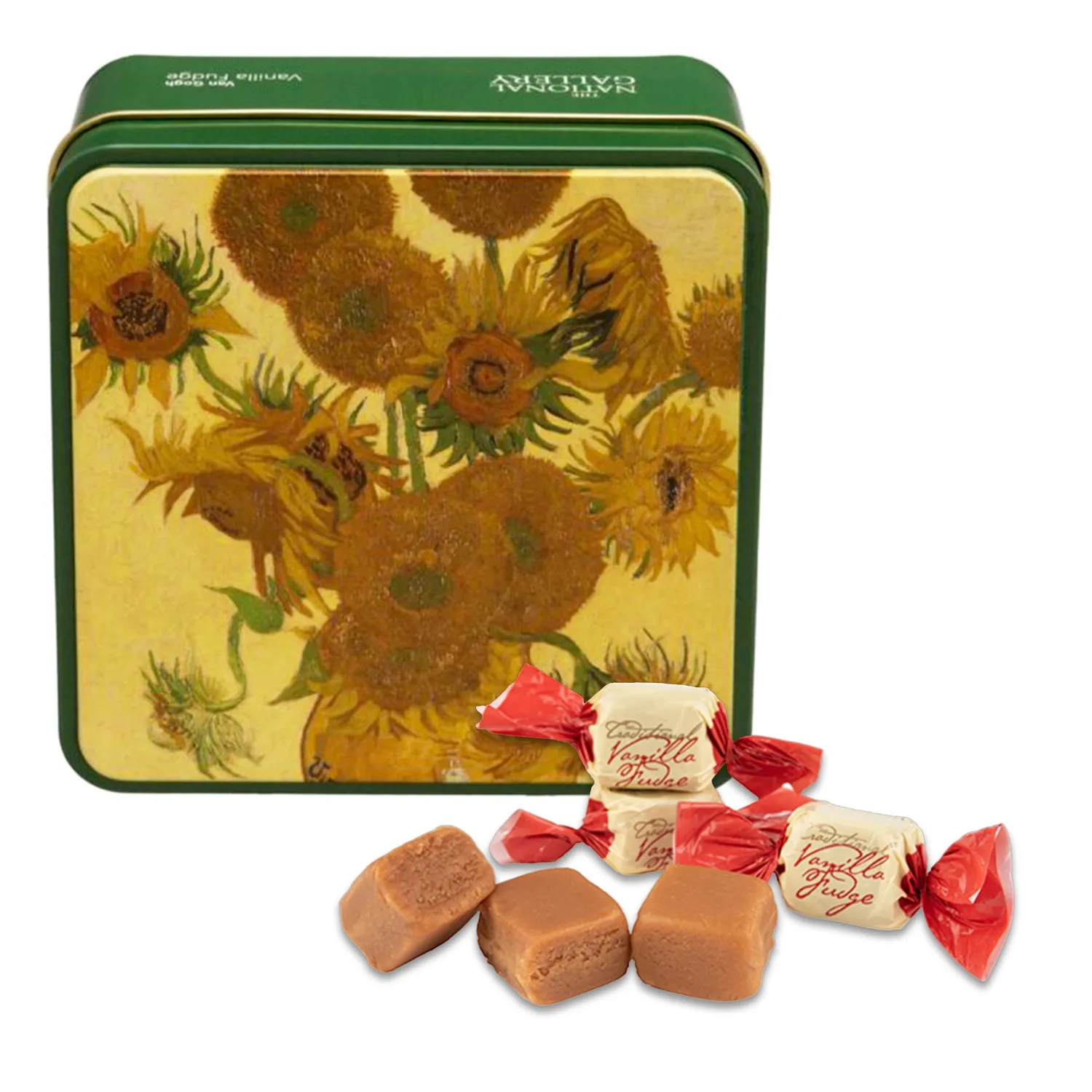 Gardiners of Scotland Handmade Fudge 120g Square Tin, Van Gogh Sunflowers Vanilla Fudge