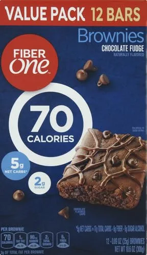 Fiber One 70 Calorie Brownies, Chocolate Fudge, Snack Bars, Value Pack, 12 Bars, 10.6 oz