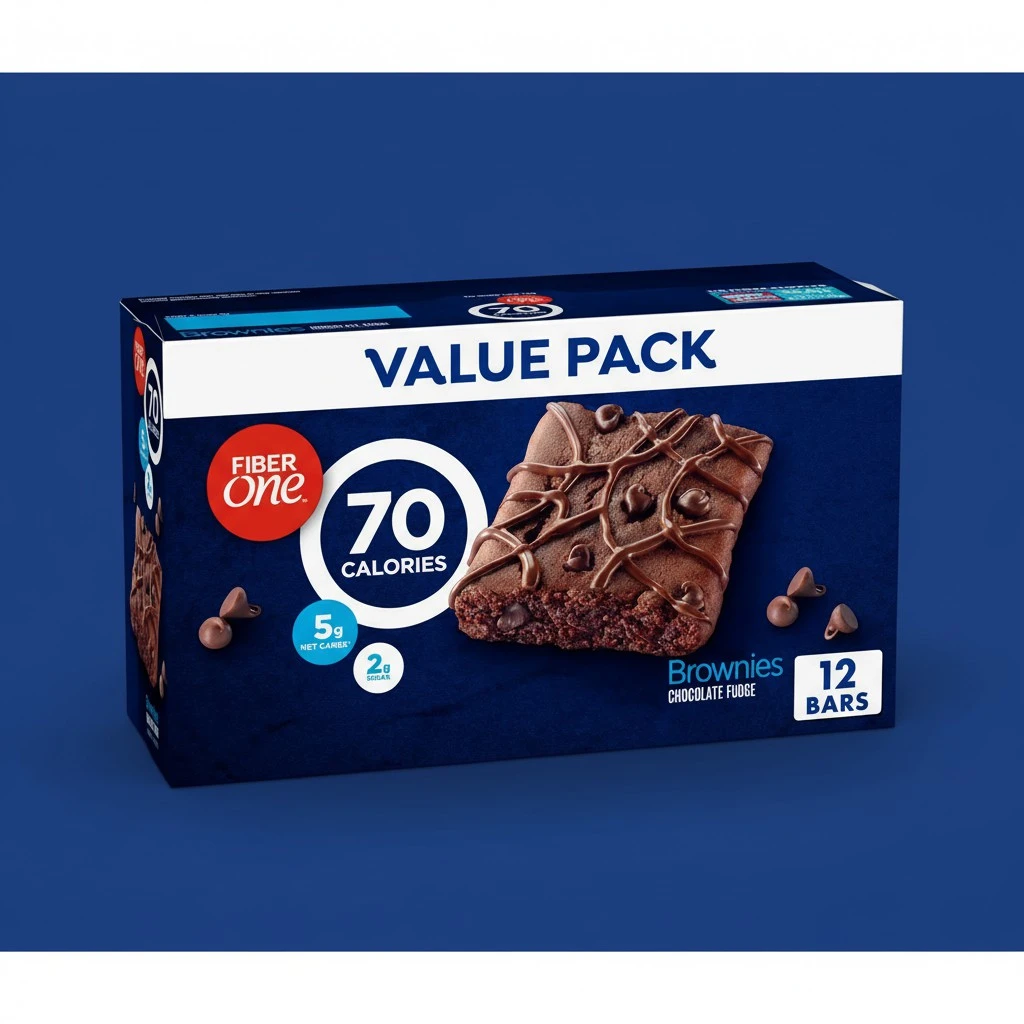 Fiber One 70 Calorie Brownies, Chocolate Fudge, Snack Bars, Value Pack, 12 Bars, 10.6 oz