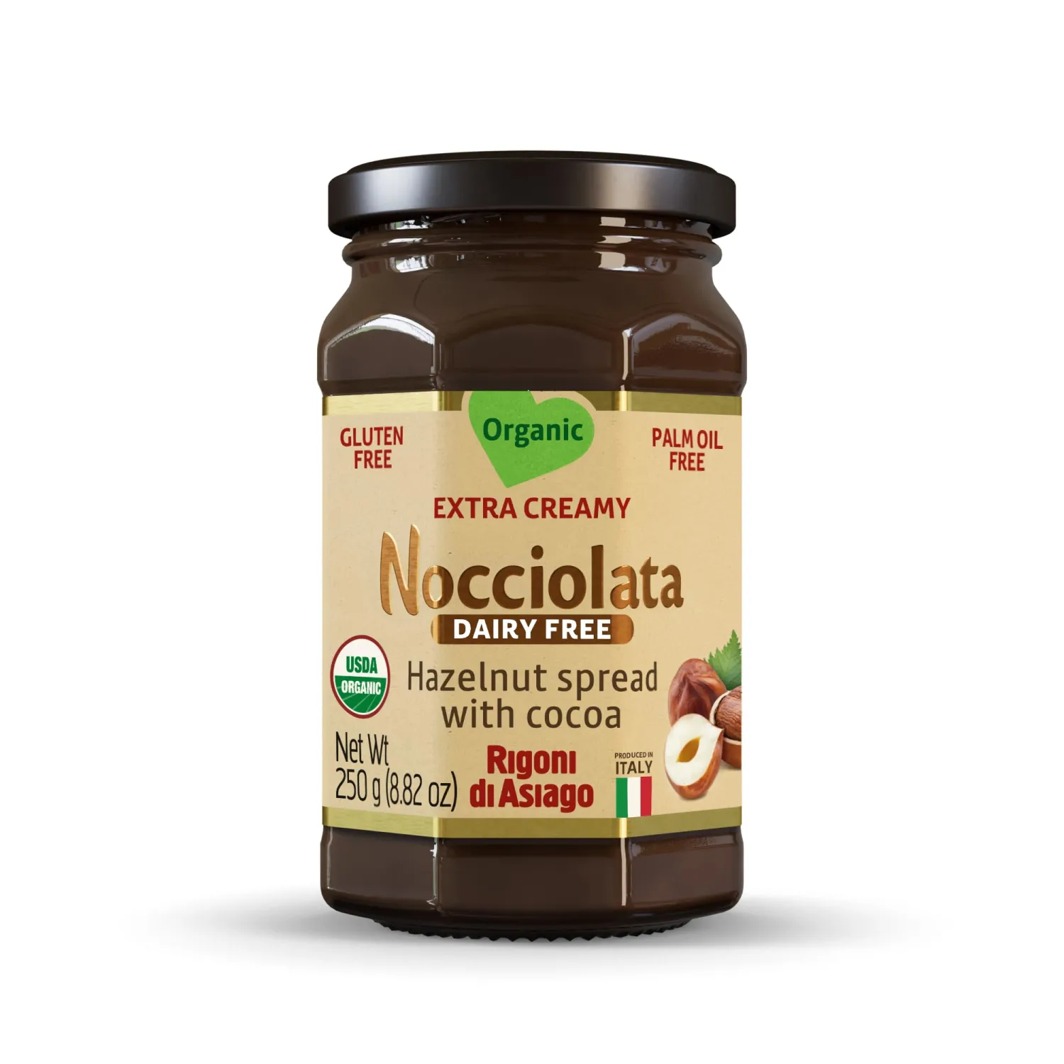 Nocciolata, Hazelnut Spread Dairy Free Organic, 8.82 Ounce