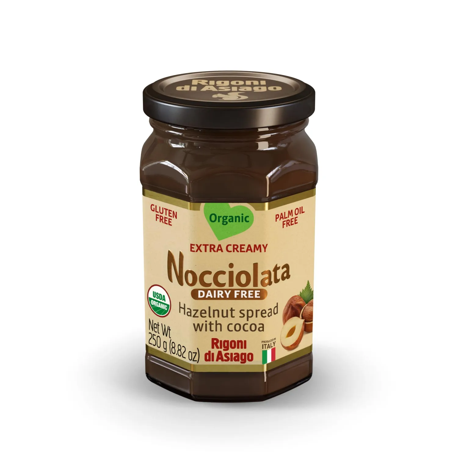 Nocciolata, Hazelnut Spread Dairy Free Organic, 8.82 Ounce