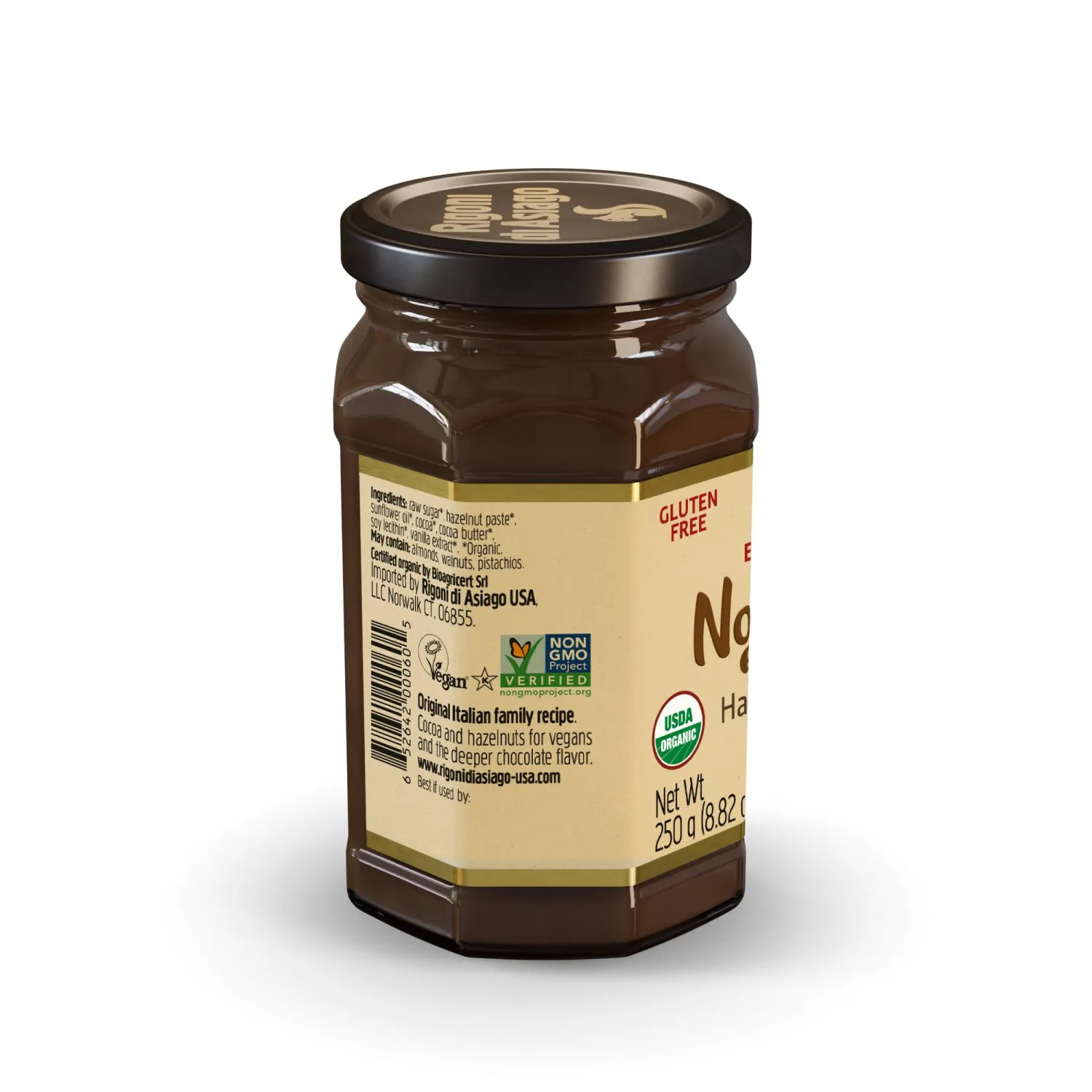Nocciolata, Hazelnut Spread Dairy Free Organic, 8.82 Ounce