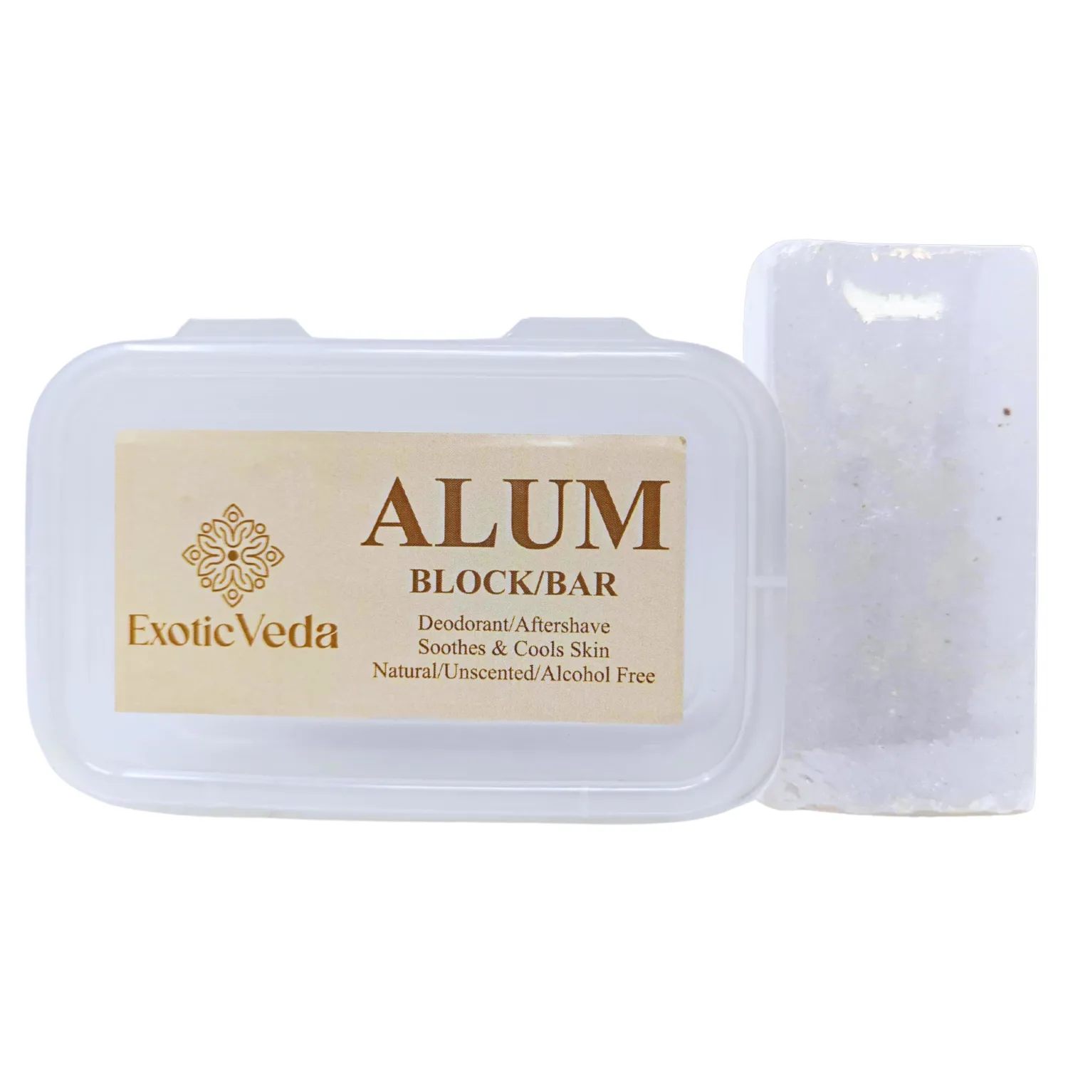 100% Pure Alum Block, Natural Deodorant & Aftershave Soothes Razor Burn, Shaving&Skin Irritation - Fitkari/Alum Stone Rich Astringent,Easy to Use,Non-Staining, Unscented, Alcohol-Free