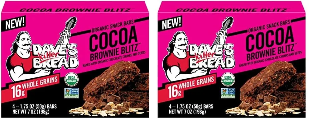 Dave's Killer Bread Organic Snack Bars Cocoa Brownie Blitz (Pack of 2)