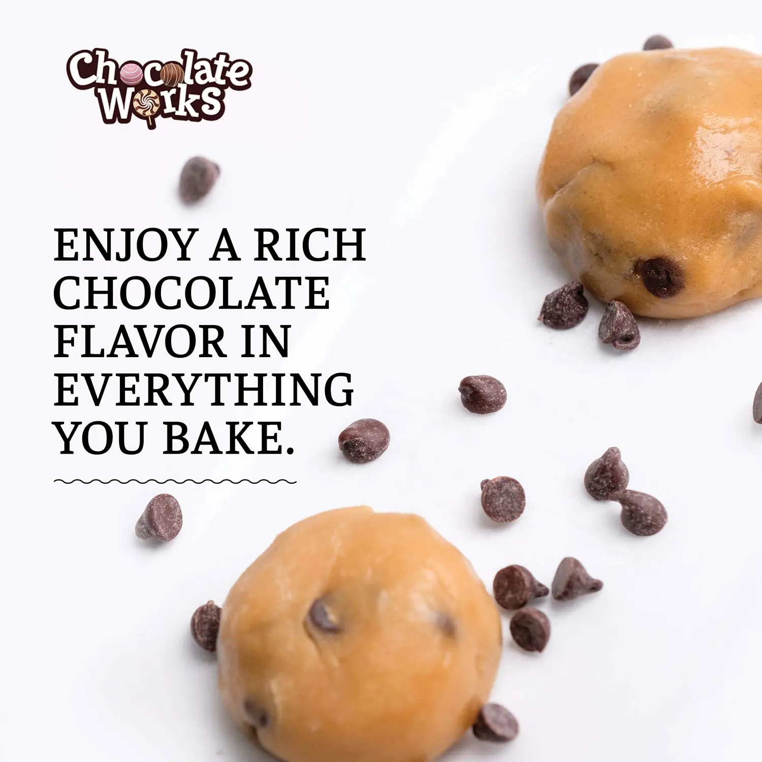 Semi-Sweet Mini Chocolate Chips by Chocolate Works | 2 LB Jumbo Pack | Great for Baking, Melting, Cooking & More | Dairy Free | Kosher Parve / Halal Certified | Vegan