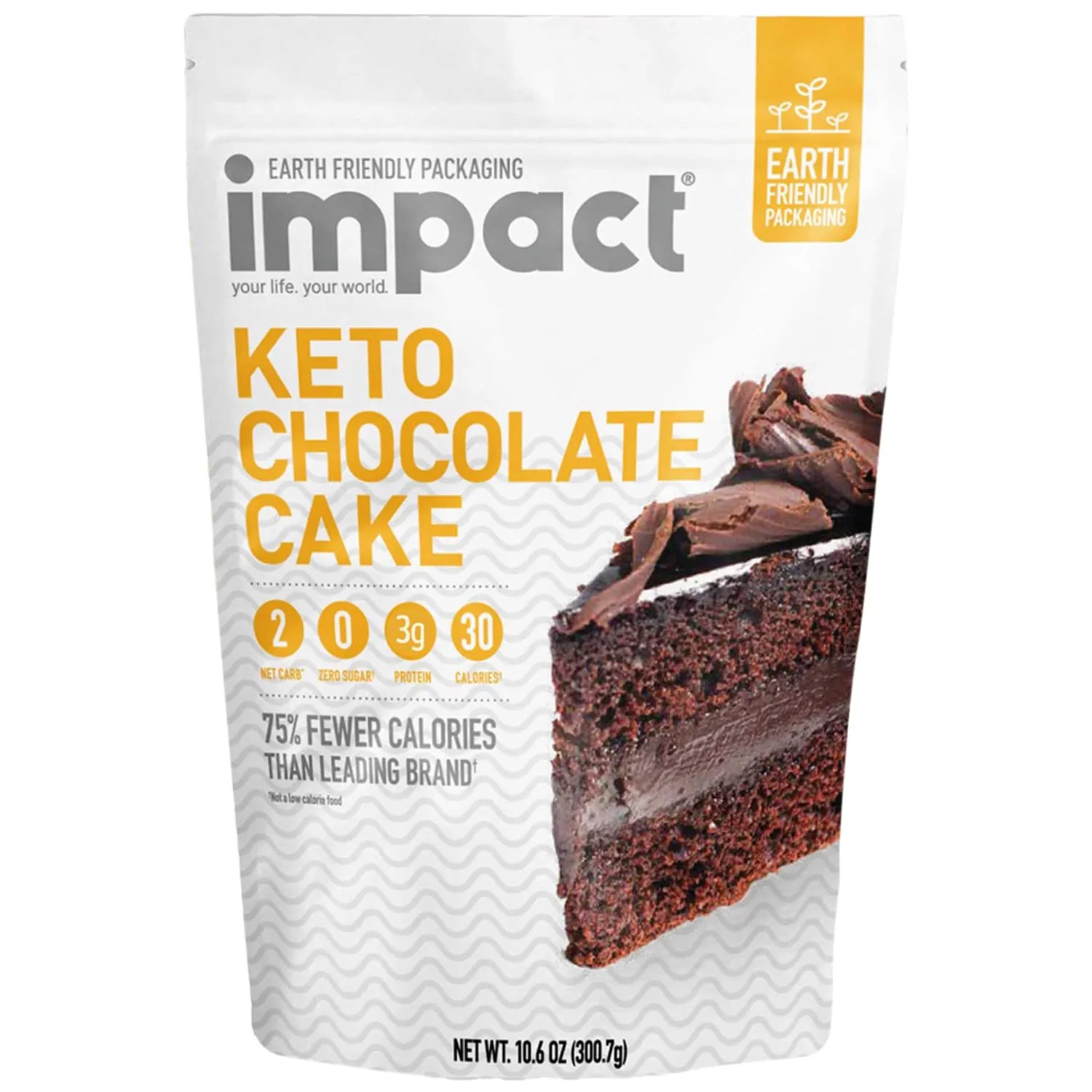Impact - Cocoa - Keto Chocolate Cake Mix Low-Carb Bliss Moist & Decadent Made with Almond Flour Resistant Wheat Starch Ideal for Desserts 10.6oz Pouch