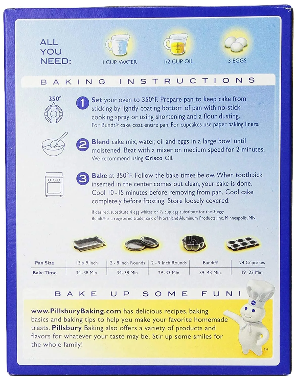Pillsbury Traditional Yellow Cake Mix 15.25 Oz Bundle (Pack of 2)