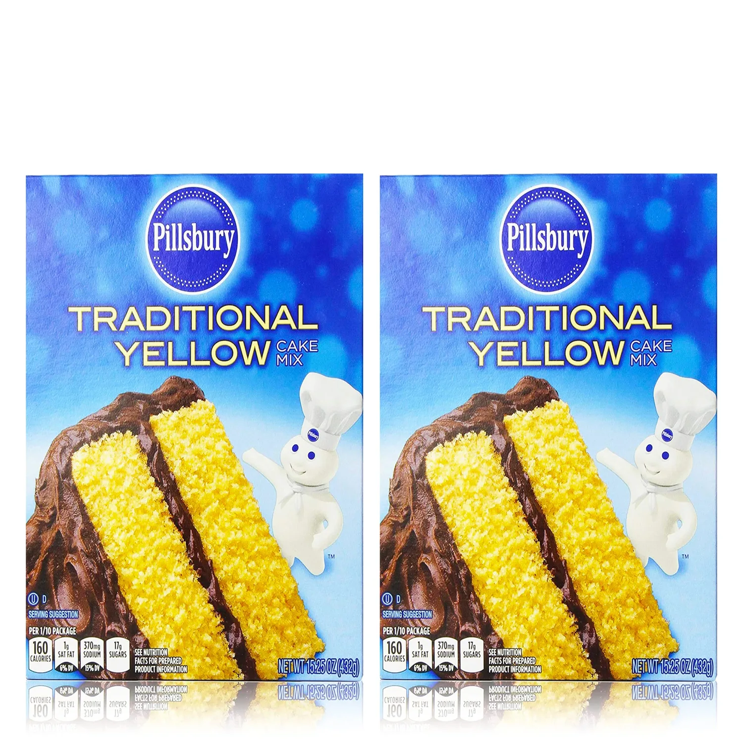Pillsbury Traditional Yellow Cake Mix 15.25 Oz Bundle (Pack of 2)