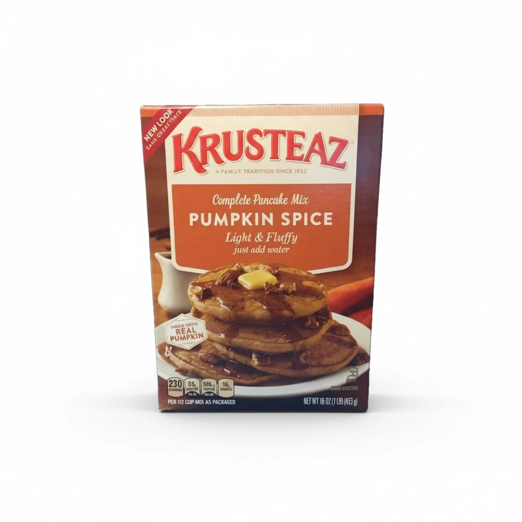 Krusteaz Baking Mix, Pumpkin Spice Complete Pancake Mix, Light & Fluffy, Made with Real Pumpkin & No Artificial Flavors or Preservatives, 16 OZ Box (Pack of 2)
