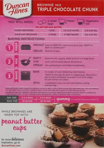 Duncan Hines Signature Triple Chocolate Chunk Brownie Mix, 18 OZ (Pack of 2)