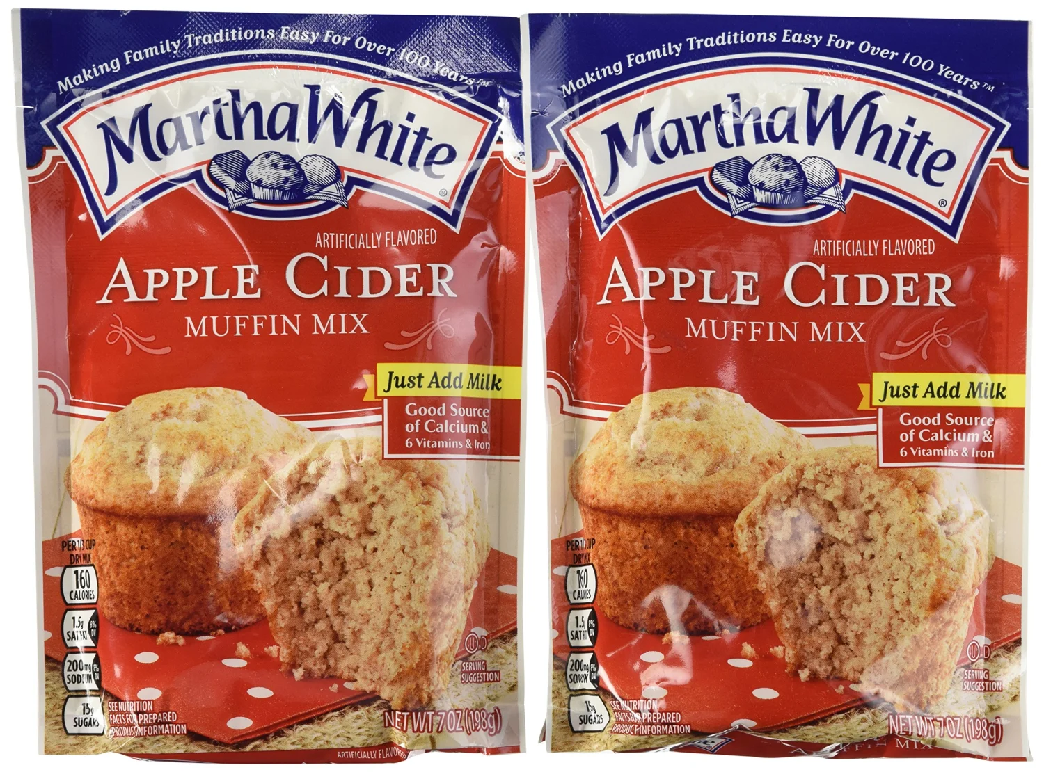 Martha White Apple Cider Muffin Mix 7 Oz. Pouch (Pack of 4)