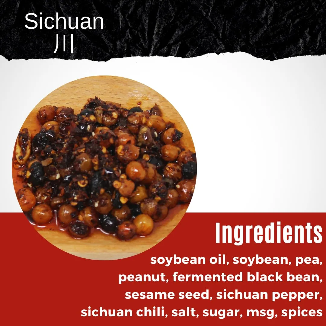 NPG Classic Sichuan Chili Crisp 7 Oz, Medium Heat, Crunchy Fried Peppers Ready to Eat Sauce for Noodle Mix, Topping, Dipping, Premium Sichuan Condiment with Spicy Kick