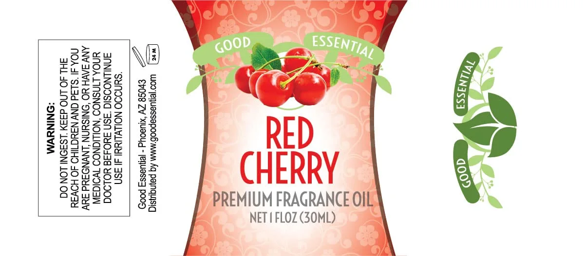 Good Essential Professional Red Cherry Fragrance Oil for Diffusers, Candles, Soaps, Lotion & Perfume - 1 fl oz (30ml) - Cherry Scent for Candle Making