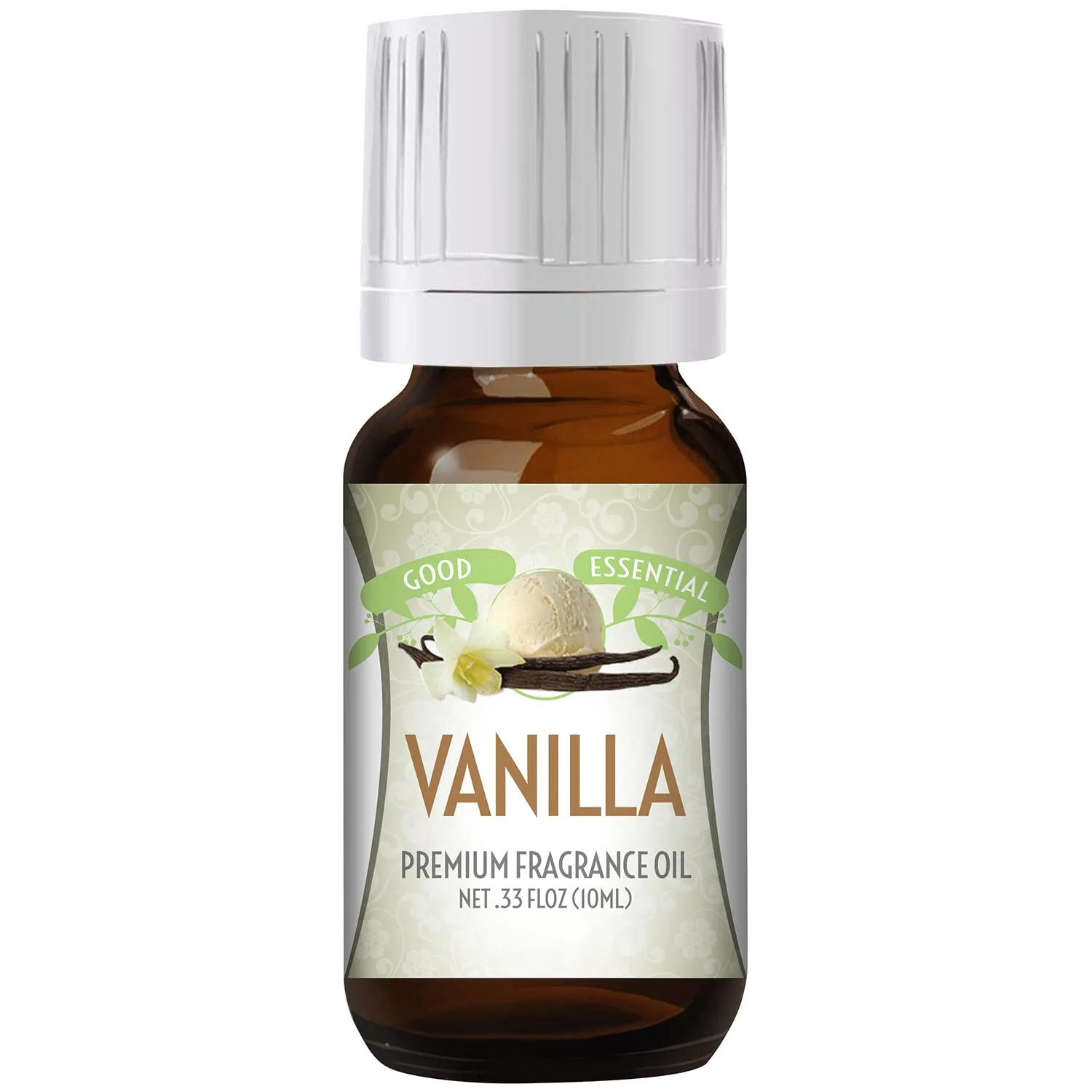 Good Essential Professional Vanilla Fragrance Oil 10 ml (0.33 fl oz) for Candles, Soaps, Perfume, Home Fragrance, Vanilla Diffuser Oil, and Body Lotion