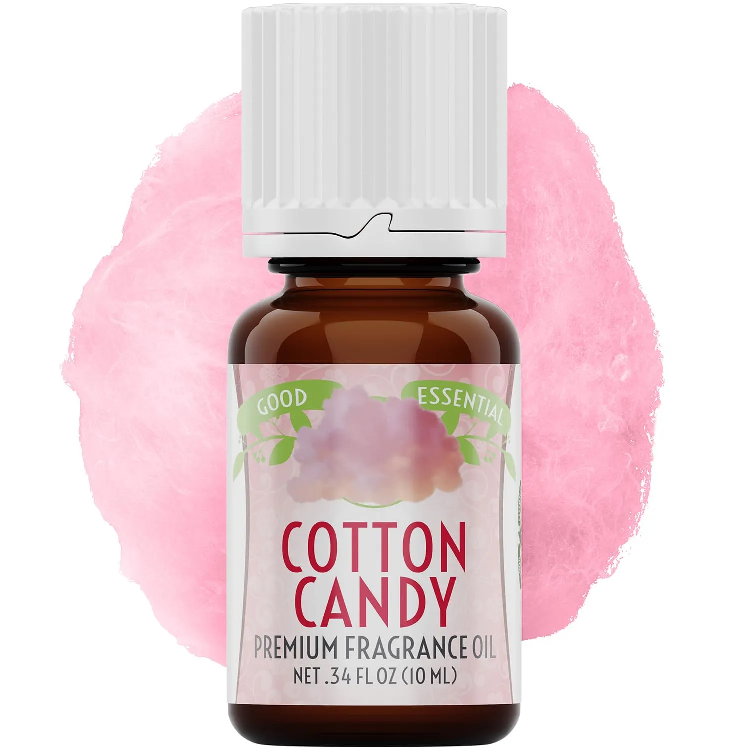 Good Essential Professional Cotton Candy Fragrance Oil 0.33 fl oz (10ml) for Halloween, Diffusers, Candles, Soaps, Lotions, Perfume, Fragrance Oil for Candle & Lotion Making
