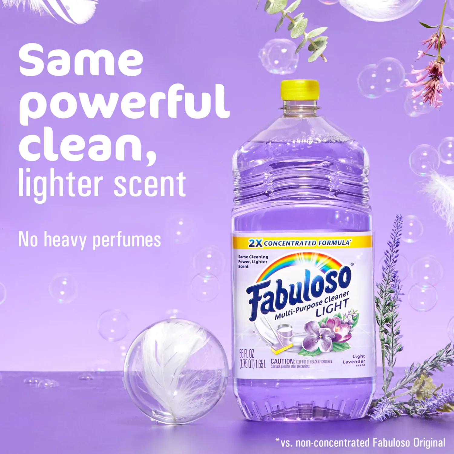 Fabuloso Multi-Purpose Cleaner, 2X Concentrated Formula, Floor Cleaner, Light Lavender Scent, 56 fl oz