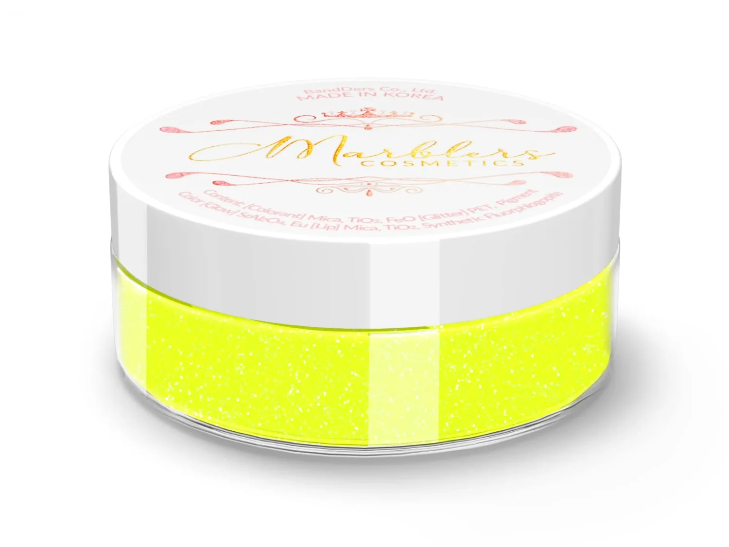 MARBLERS Cosmetic Grade Fine Neon Glitter [Fluorescent Yellow] 0.18oz (5g) | Fine | Non-Toxic | Vegan | Cruelty-Free | Eyeshadow, Nail Polish, Nail Art | Festival, Rave & Party Makeup | Body & Face