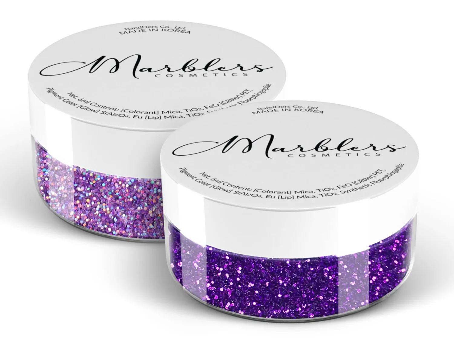 MARBLERS Cosmetic Grade Fine Glitter Duo [Holo Purple & Amethyst] 0.36oz (10g) | Non-Toxic | Vegan | Cruelty-Free | Eyeshadow, Nail Polish, Nail Art | Festival, Rave & Party Makeup | Body & Face