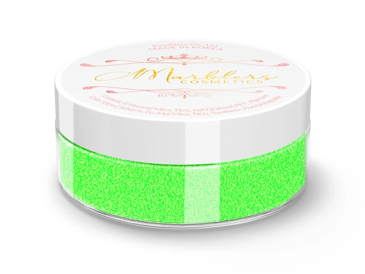 MARBLERS Cosmetic Grade Fine Neon Glitter [Fluorescent Green] 0.18oz (5g) | Fine | Non-Toxic | Vegan | Cruelty-Free | Eyeshadow, Nail Polish, Nail Art | Festival, Rave & Party Makeup | Body & Face