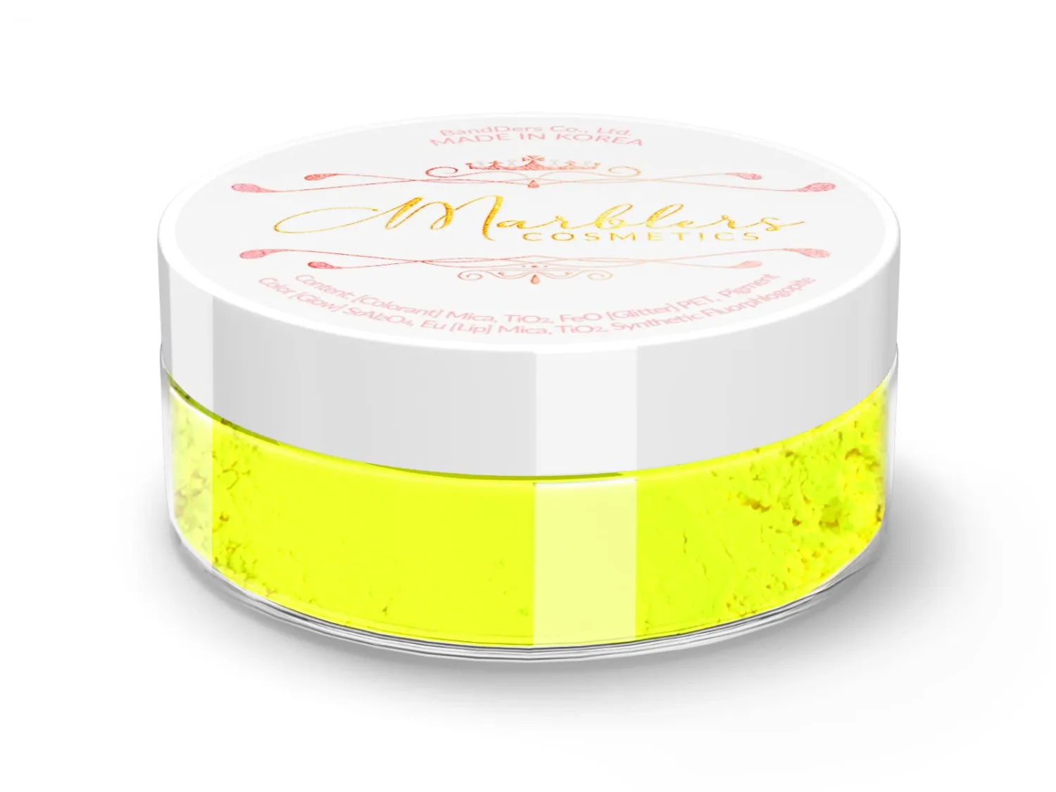 MARBLERS Fluorescent Mica Powder [Neon Yellow] 0.11oz (3g) | Matte Pigment | Non-Toxic | Vegan | Cruelty-Free | Nail Polish, Nail Art, Soap, Craft | Festival, Rave & Party Makeup