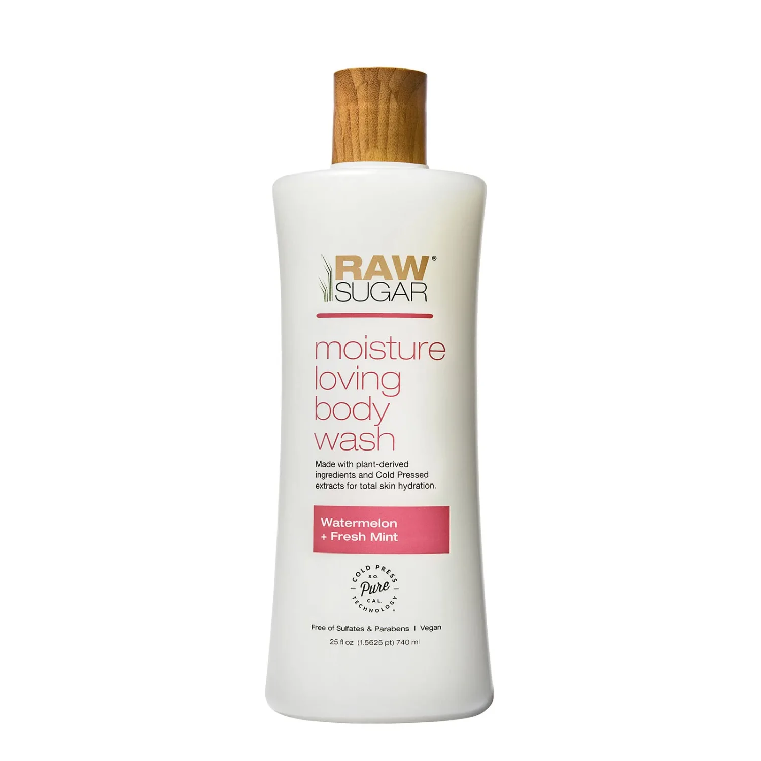 RAW SUGAR Simply Body Wash, (25 Fl Oz, Pack of 1) Bath Soap, Formulated without Sulfates & Parabens (Watermelon + Fresh Mint)