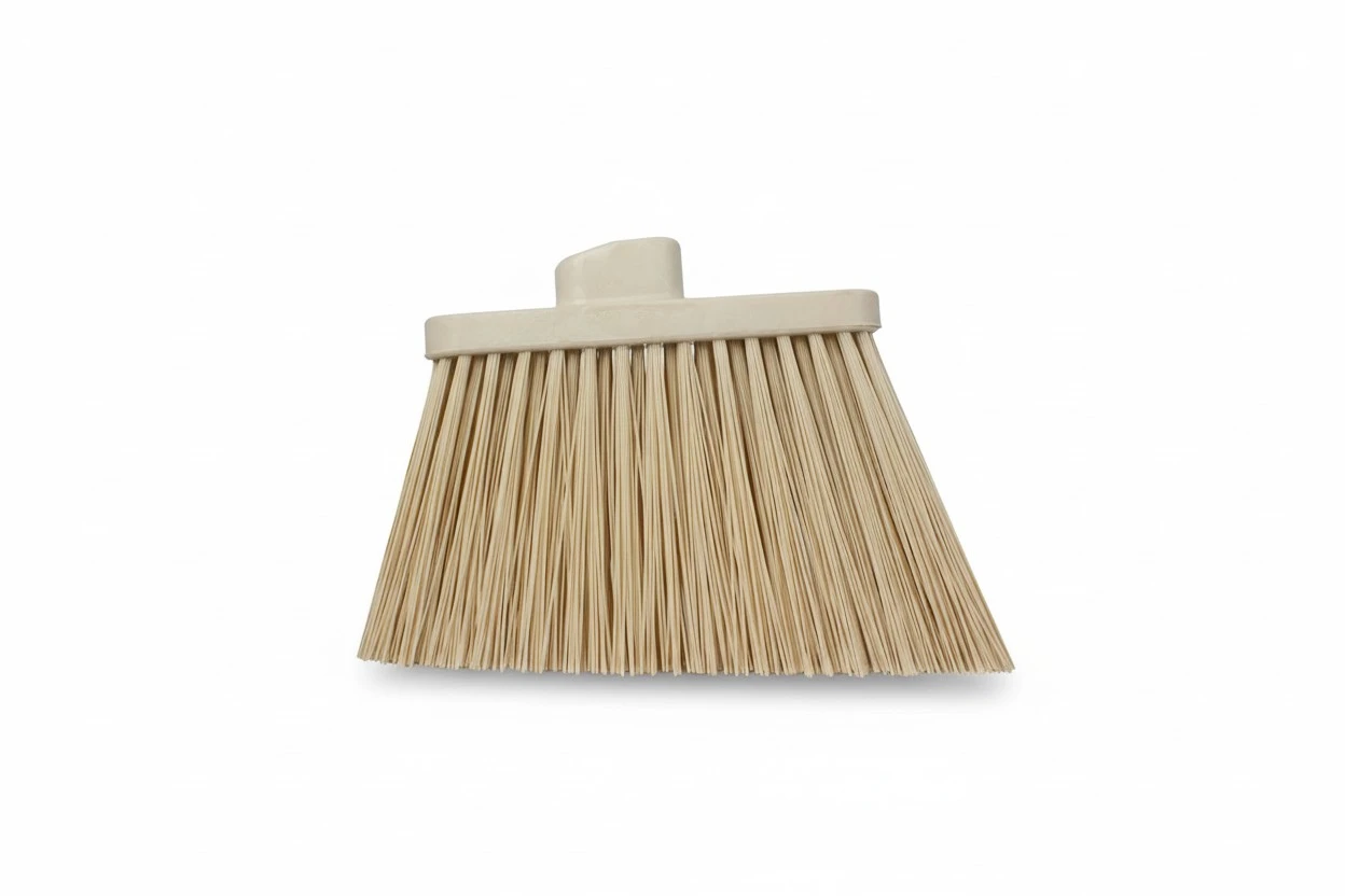 SPARTA Plastic Broom Head, Angled, Un-Flagged for Large Debris Indoor, Outdoor, Home, Restaurant, Lobby, Office, 12 Inches, Tan