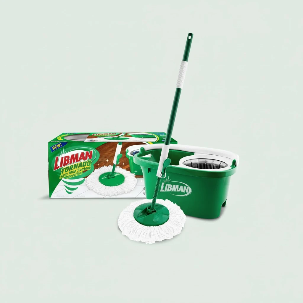 Libman Tornado Spin Mop System | Mop and Bucket with Wringer Set | Spin Mop | Floor Mop | Libman Mop | Mops for Floor Cleaning | Hardwood Floor Mop | 1 Mop Head Included
