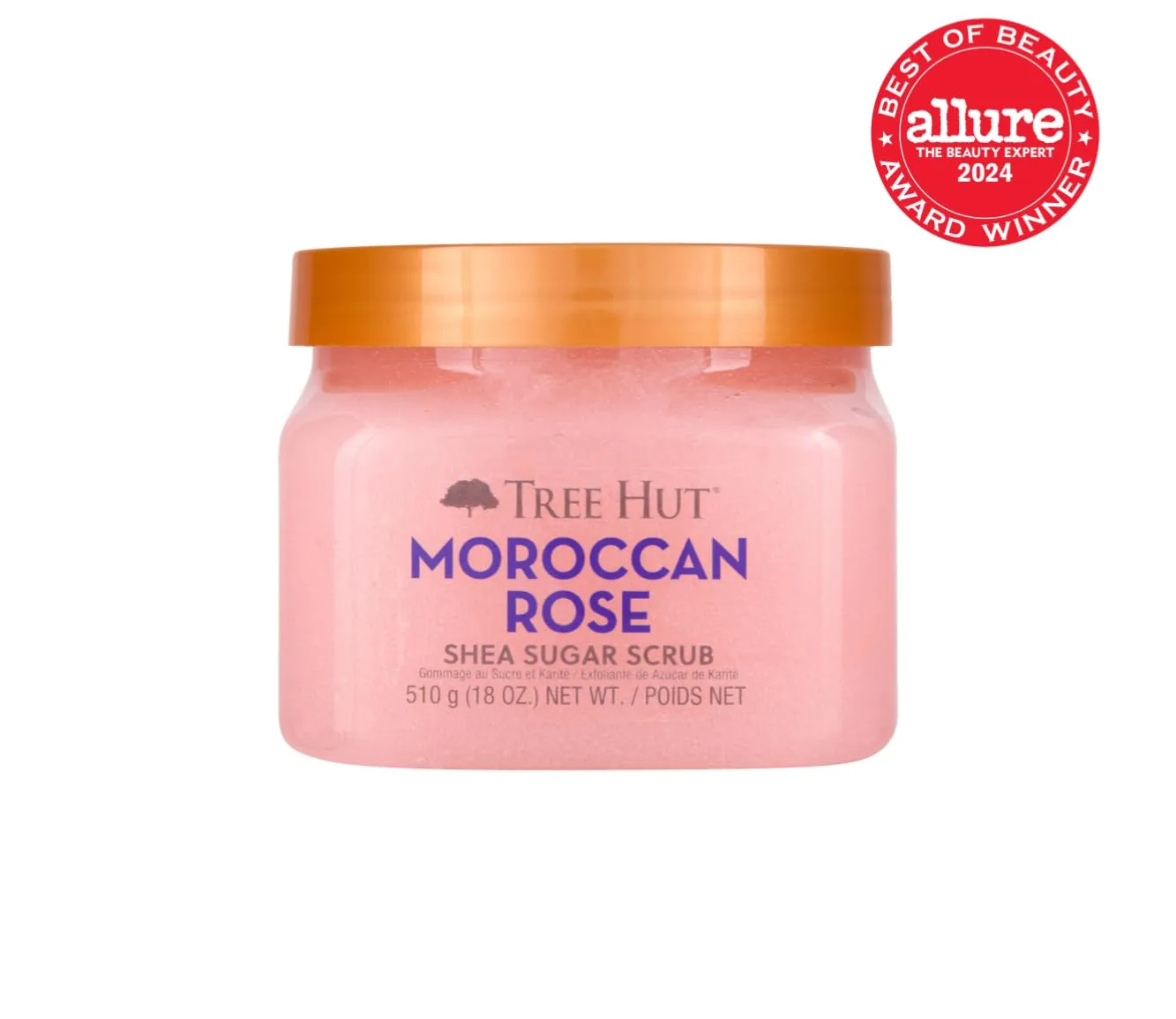 Tree Hut Moroccan Rose Shea Sugar Scrub | Exfoliating Body Scrub Removes Dead, Dry Skin for a Soft & Hydrated Feel | Nourishing Essential Body Care | 18 fl oz.