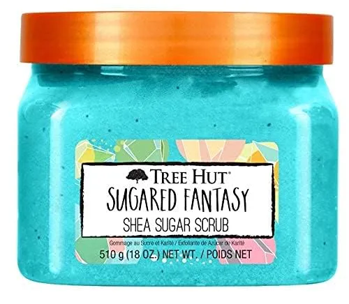 Tree Hut Sugared Fantasy Shea Sugar Scrub | Exfoliating Body Scrub Removes Dead, Dry Skin for a Soft & Hydrated Feel | Nourishing Essential Body Care | 18 fl oz.