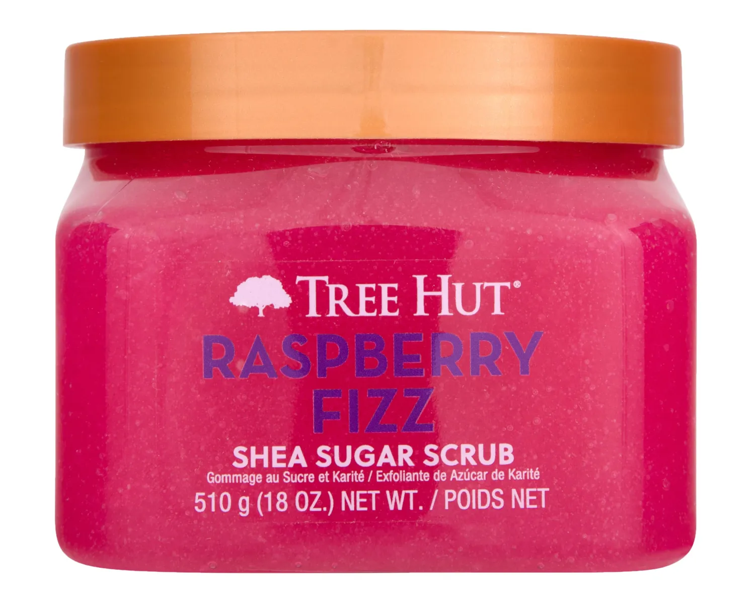 Tree Hut Raspberry Fizz Shea Sugar Scrub | Exfoliating Body Scrub Removes Dead, Dry Skin for a Soft & Hydrated Feel | Nourishing Essential Body Care | 18 fl oz.