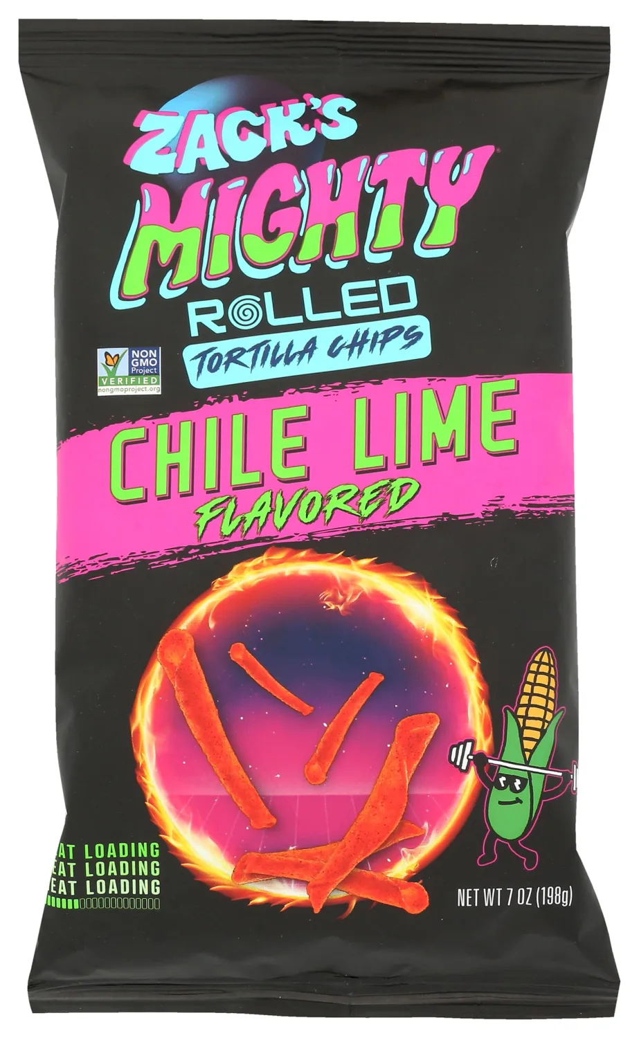 Zack's Mighty Chile Lime Rolled Tortilla Chips, 7 OZ