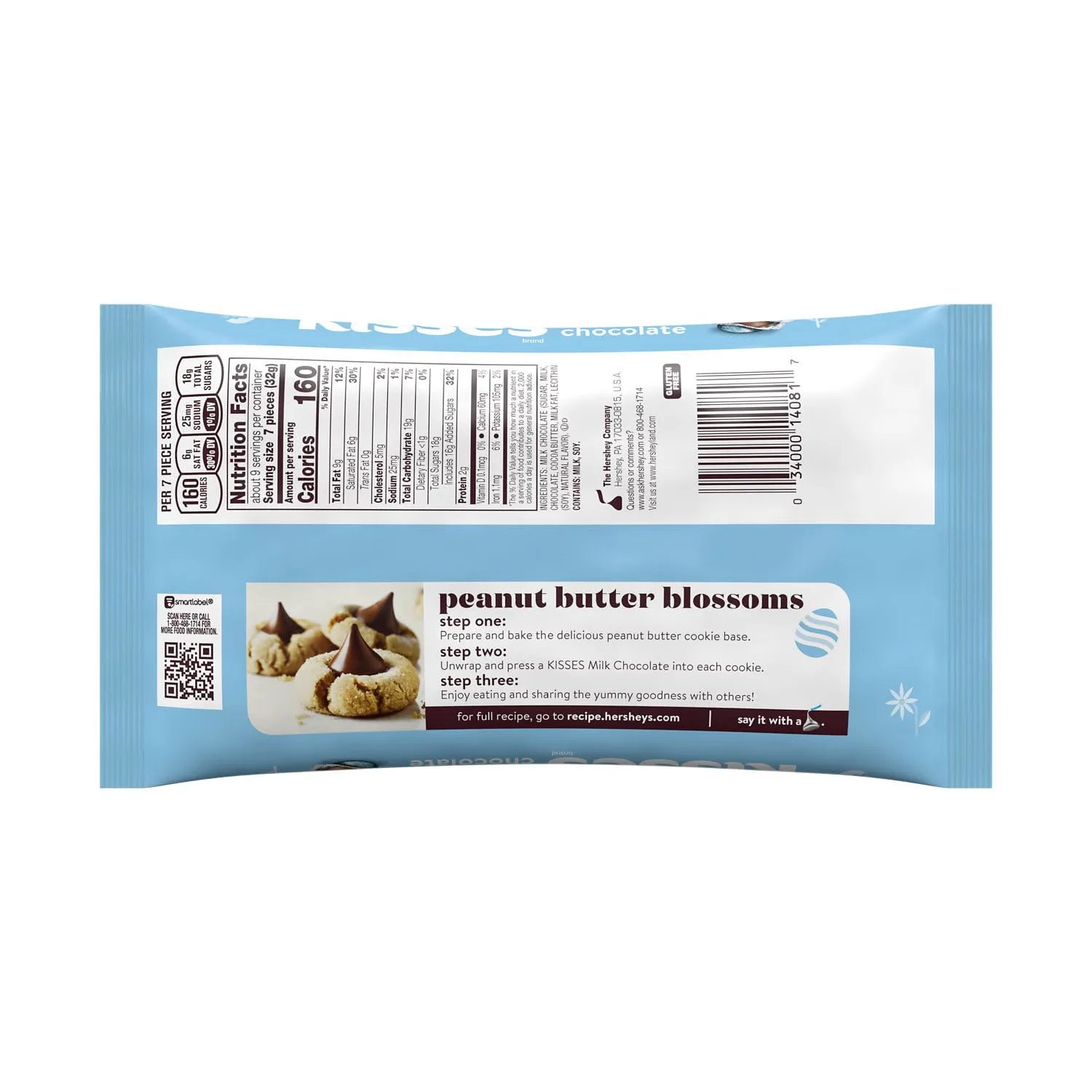 HERSHEY'S KISSES Milk Chocolate, Easter Candy Bag, 10.1 oz