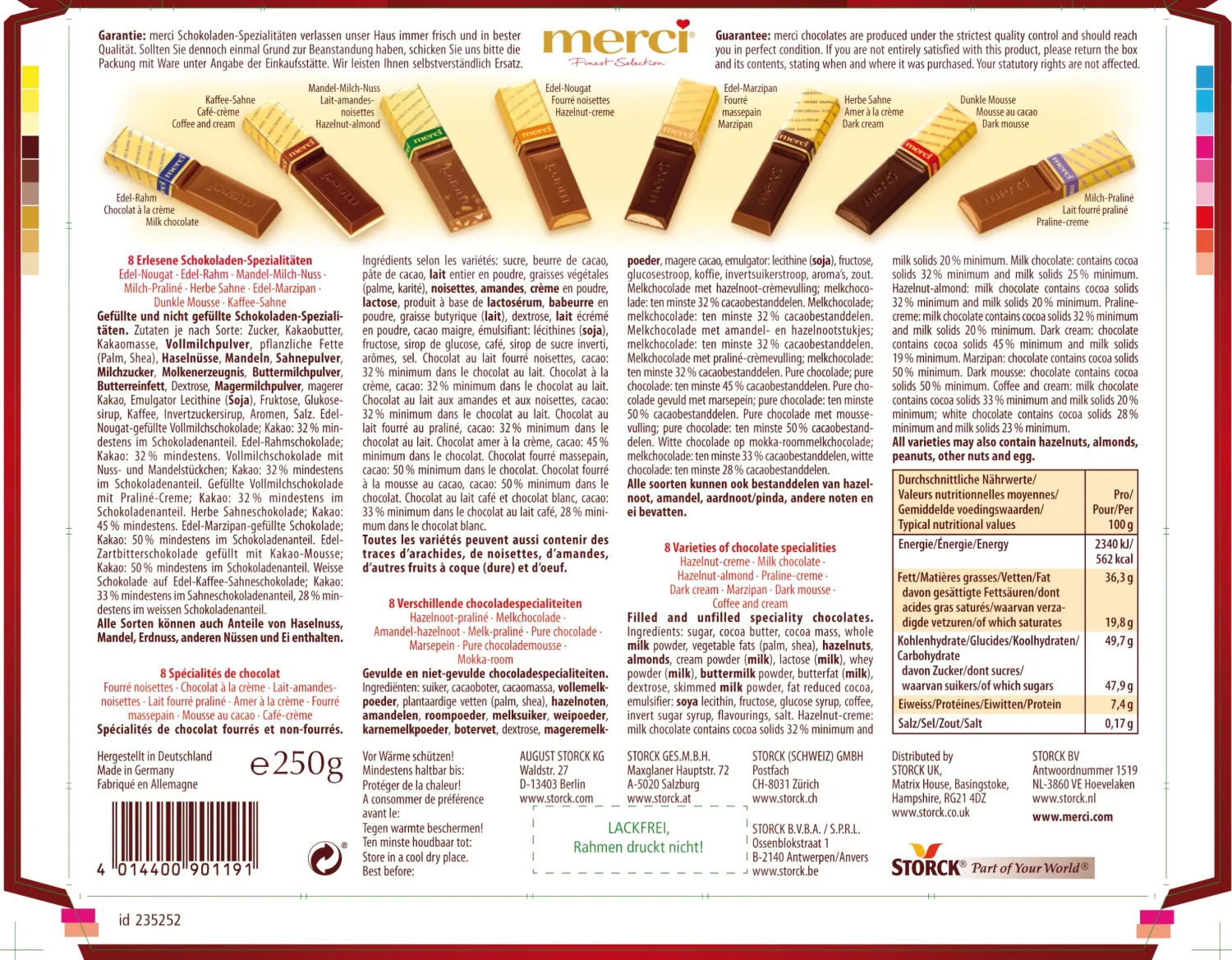 Merci Assorted Chocolate Finest Selection 8 Flavors