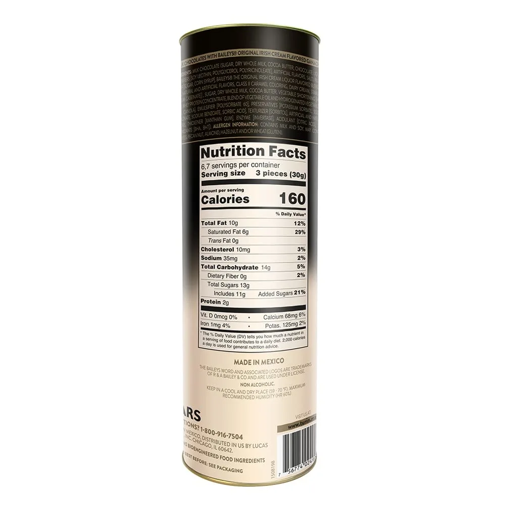Turin Baileys Milk Chocolate Truffles, Milk Chocolates Filled With Baileys Flavored Non-Alcoholic, 7oz Tube Great for Gifts and Treats
