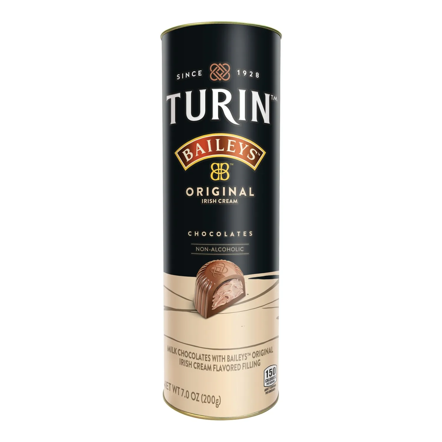 Turin Baileys Milk Chocolate Truffles, Milk Chocolates Filled With Baileys Flavored Non-Alcoholic, 7oz Tube Great for Gifts and Treats