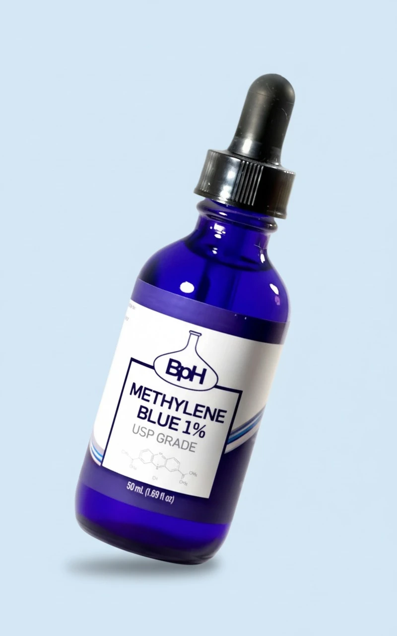Methylene Blue, 1% USP (Pharmaceutical) Grade, 50 mL (1.69 fl oz) Glass; 3rd Party Tested