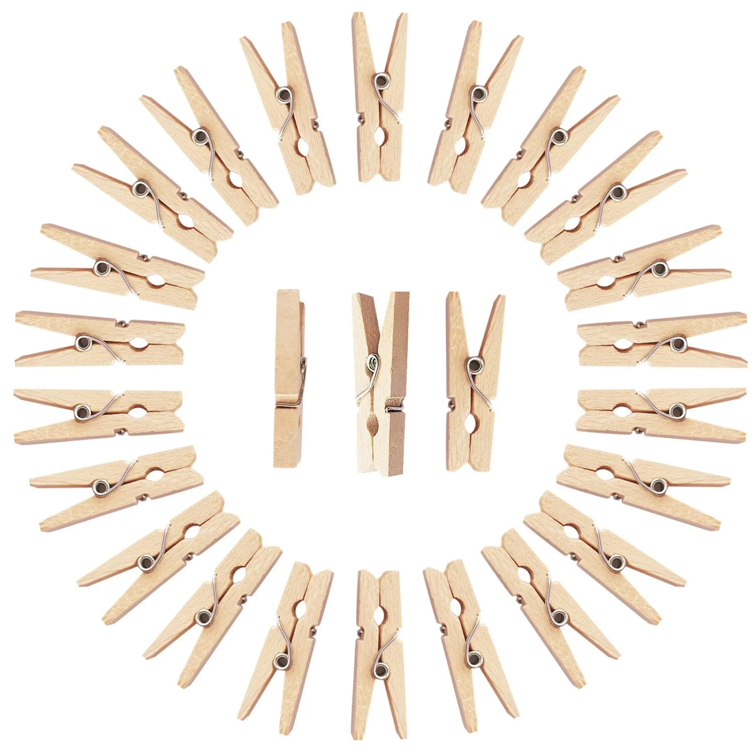 Super Mini Wooden Pins, 200 Pack, 1.18-inches Length, Clothes Pins Wooden Pins, Wood Clips for Hanging Pictures Outdoor, Pins Wood, Natural Wood, Clothes Pins