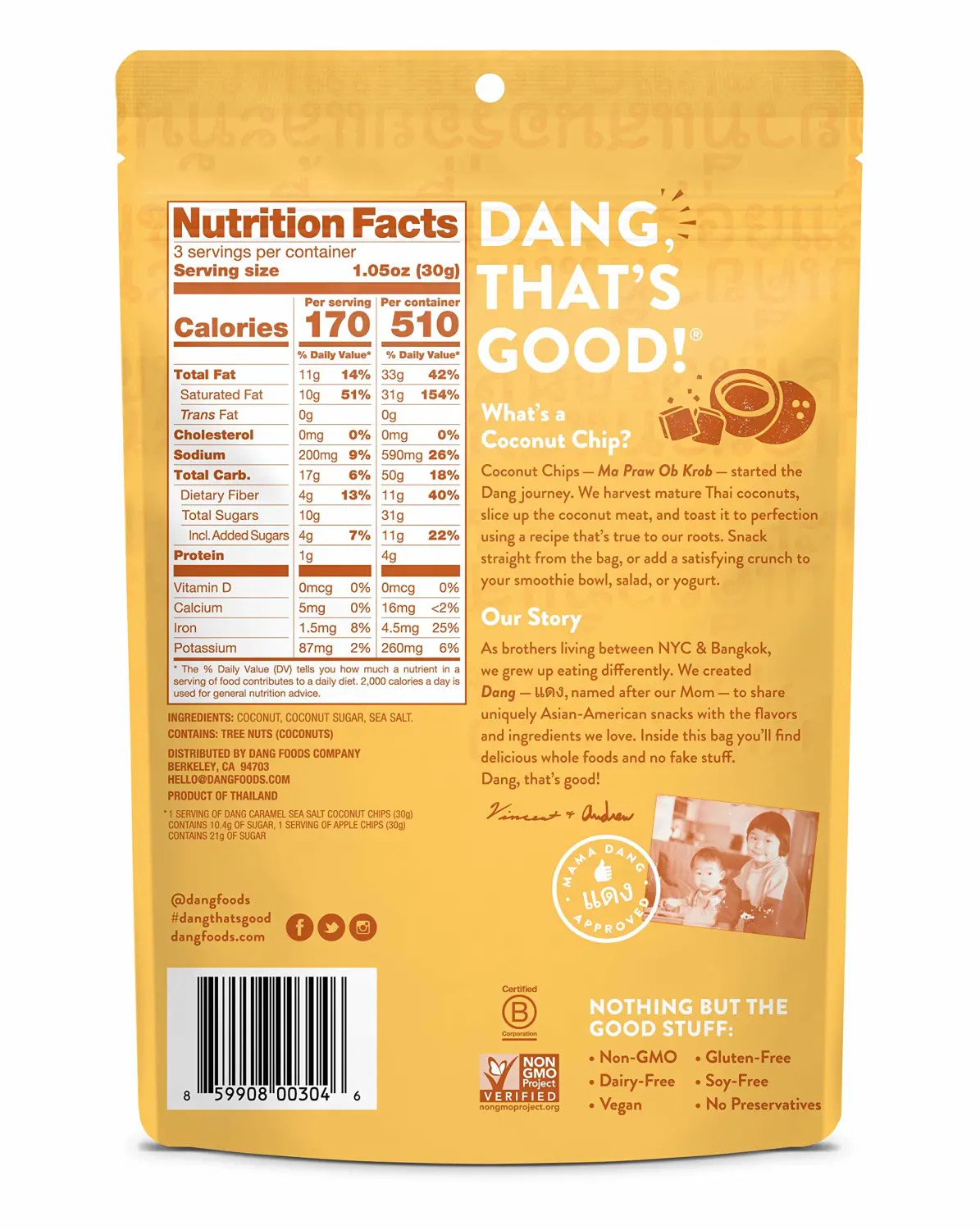 Dang Toasted Coconut Chips Caramel Sea Salt, 3.17 Oz