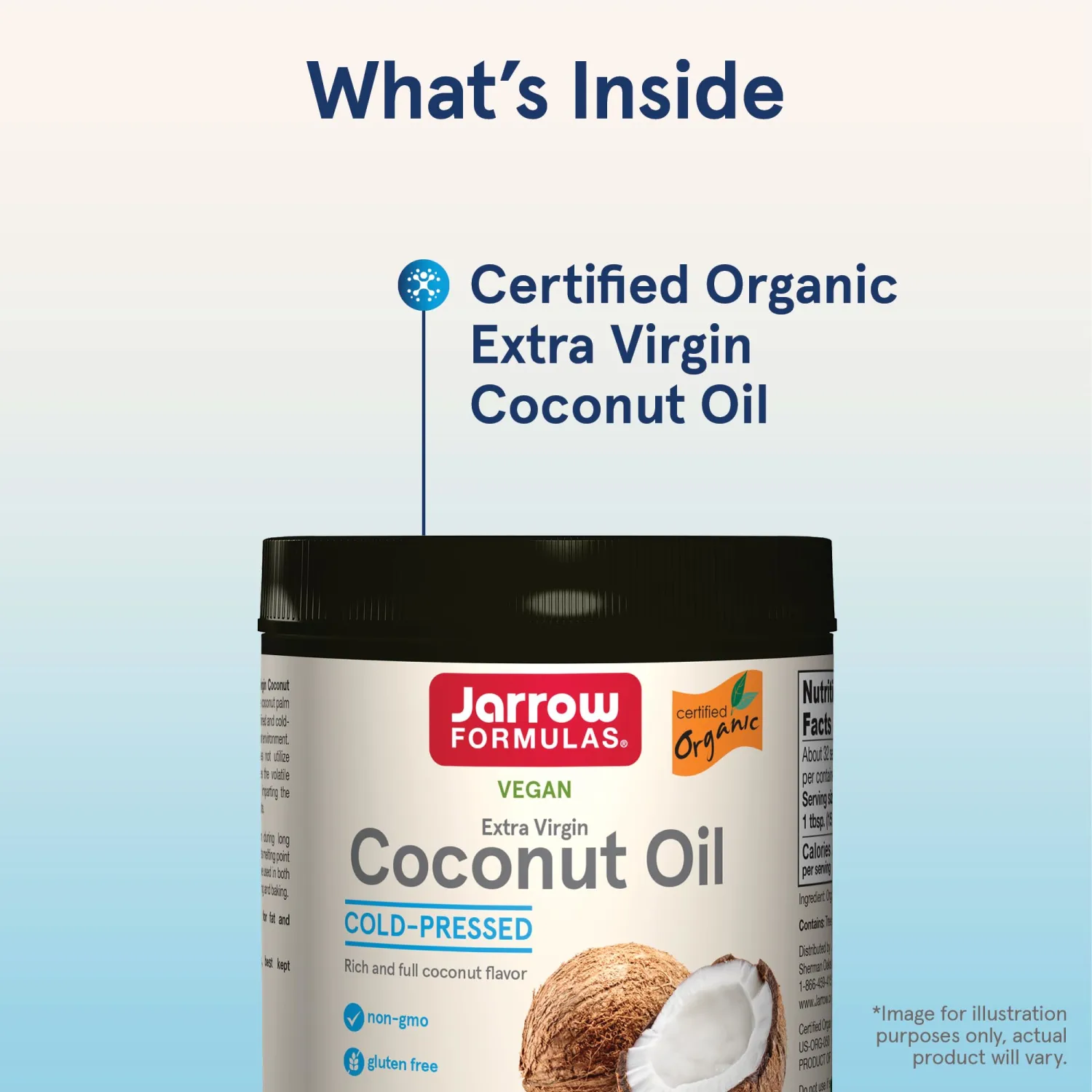 Jarrow Formulas Extra Virgin Coconut Oil, Made with Organic Extra Virgin Coconut Oil, 16 Fl. Ounces, 32 Servings