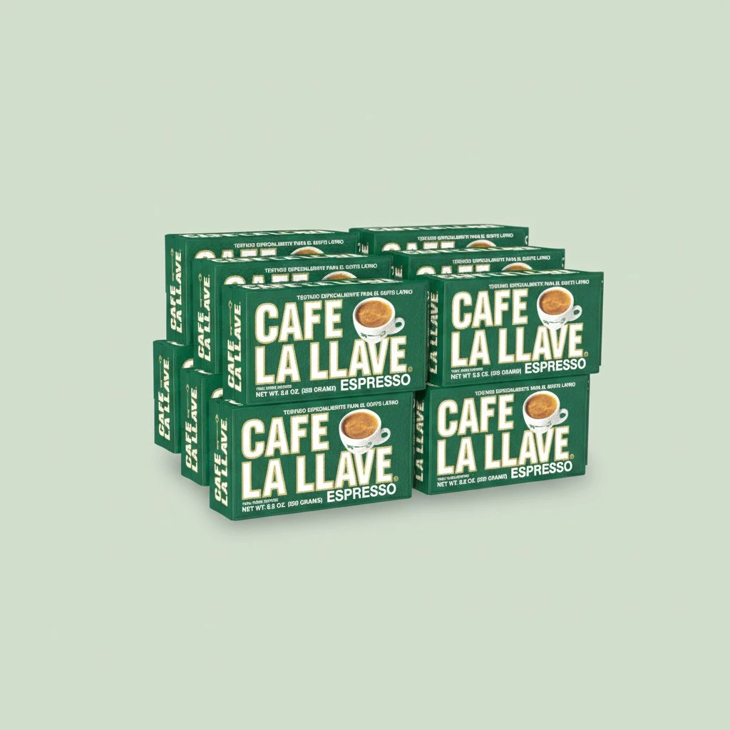 Cafe La Llave Dark Roast Espresso Ground Cuban Coffee, 8.8 oz (Pack of 12) - Rich and Bold - Premium Arabica Beans