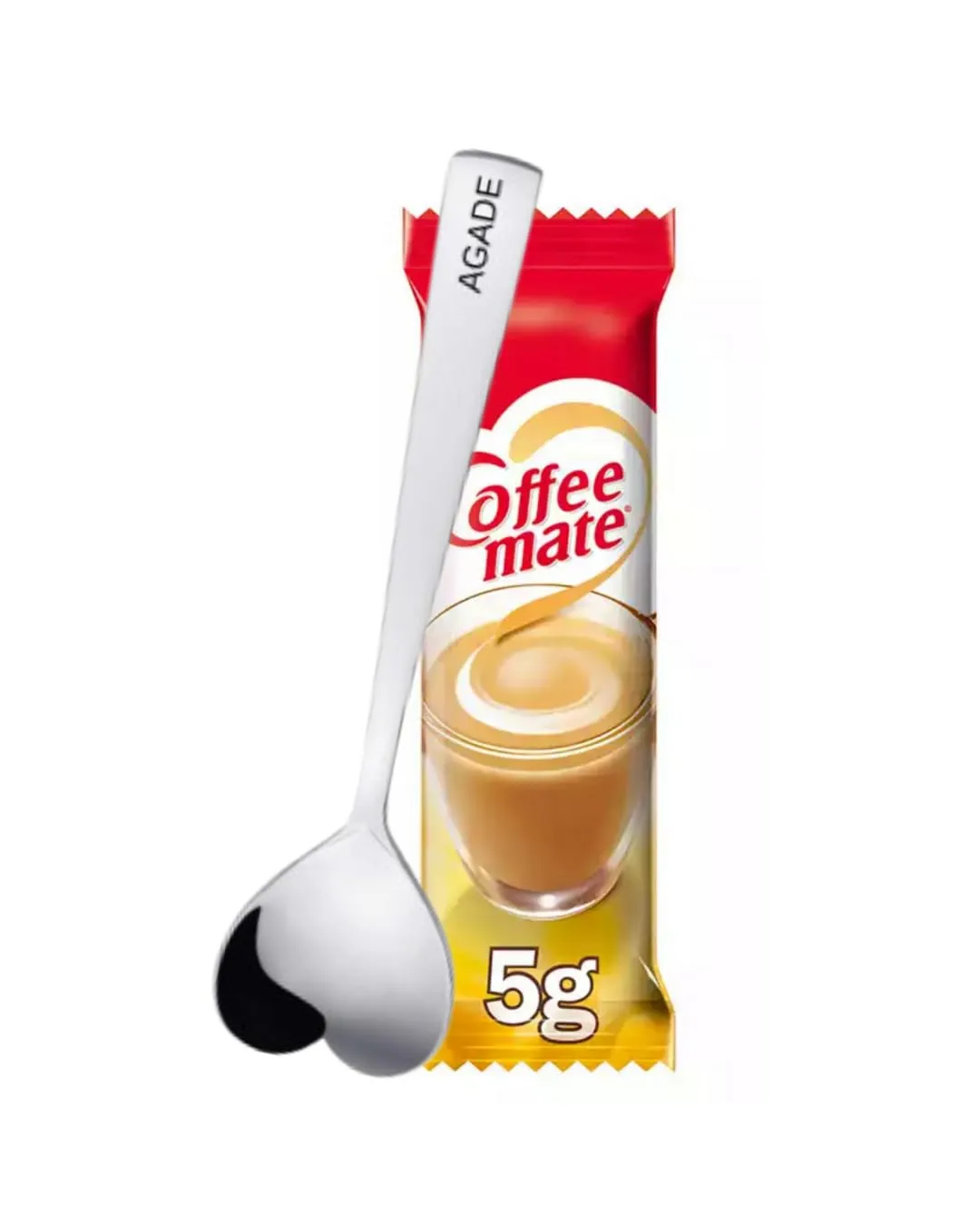 Coffee creamer NestleCoffee-mate Original powdered - 5g x 30 Single serve Sachets and 1 AGADE stainless steel spoon