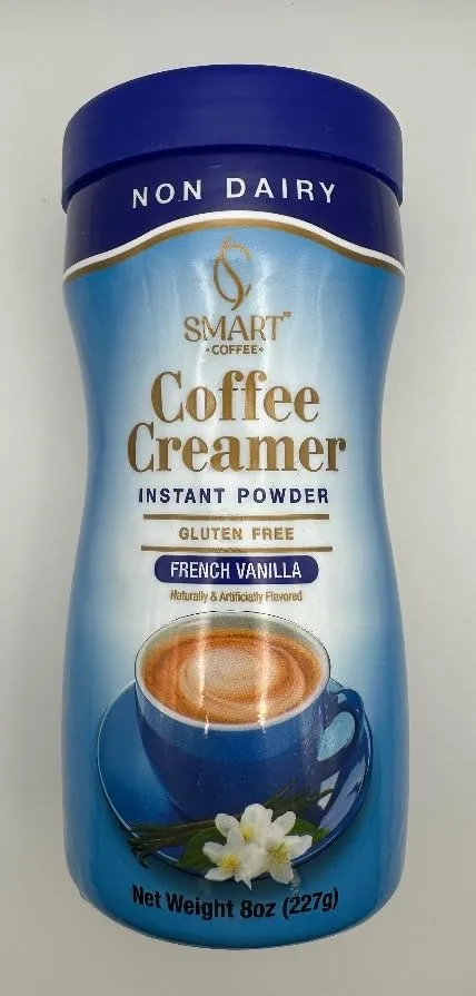 Smart Coffee Non Dairy Coffee Creamer French Vanilla Flavor 8 oz