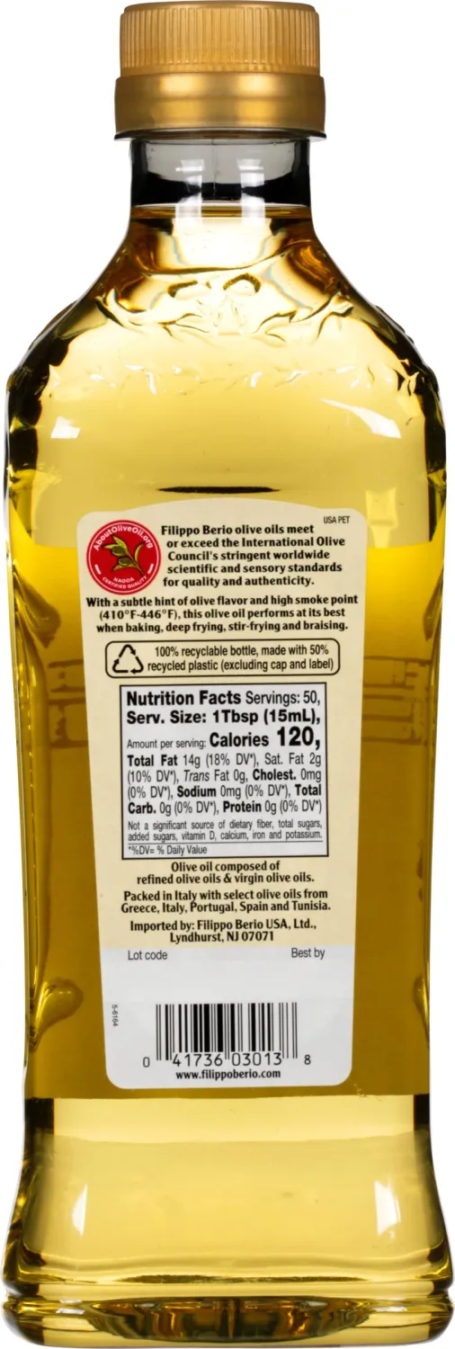 Filippo Berio Extra Light Olive Oil, 25.3 Ounce rPET Bottle