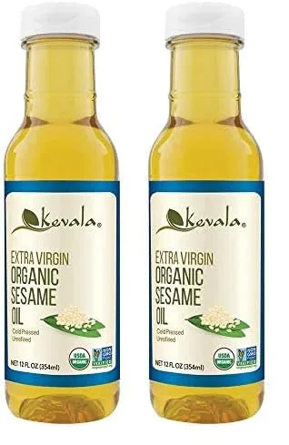 Organic Extra Virgin Sesame Oil 12oz (BPA-free plastic bottle) (Pack of 2)